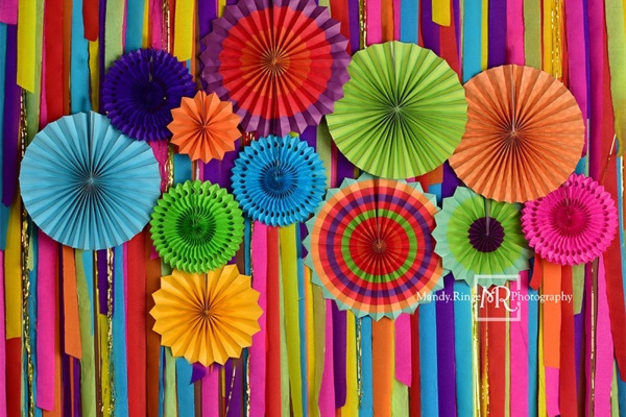 Coloful Paper Fan Backdrop