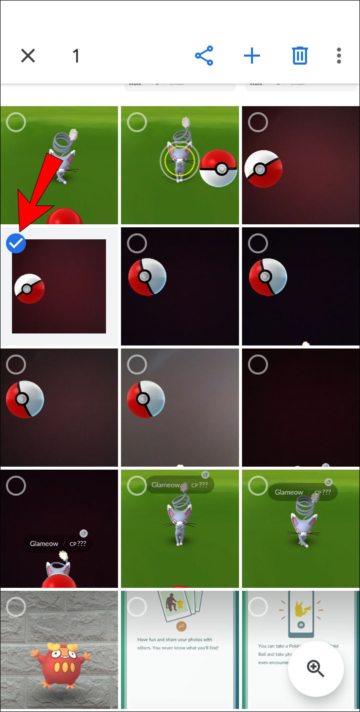 Selecting multiple photos in Google Drive by tapping and holding the first photo