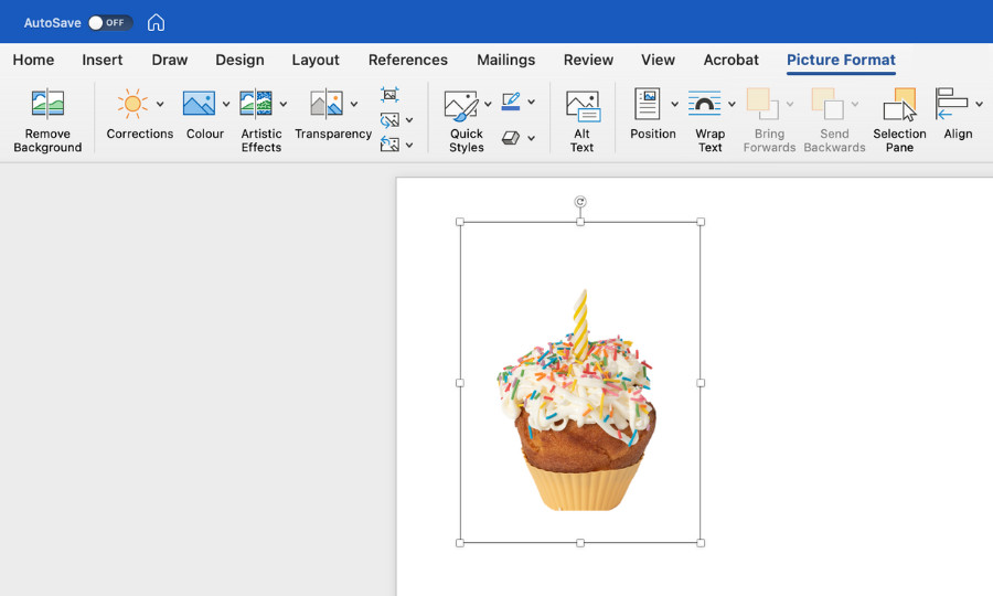 Finalizing the background removal in Word by clicking &quot;Keep Changes&quot;