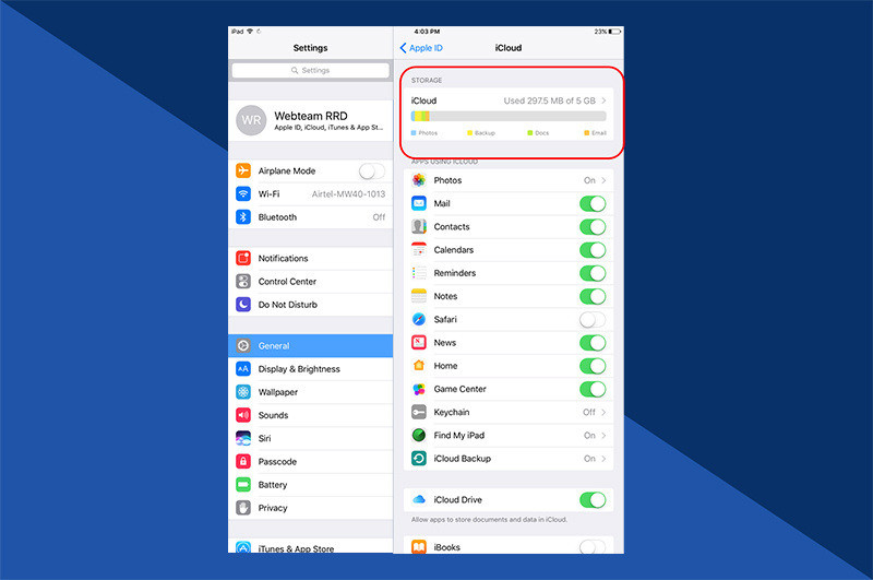 Check iCloud Storage