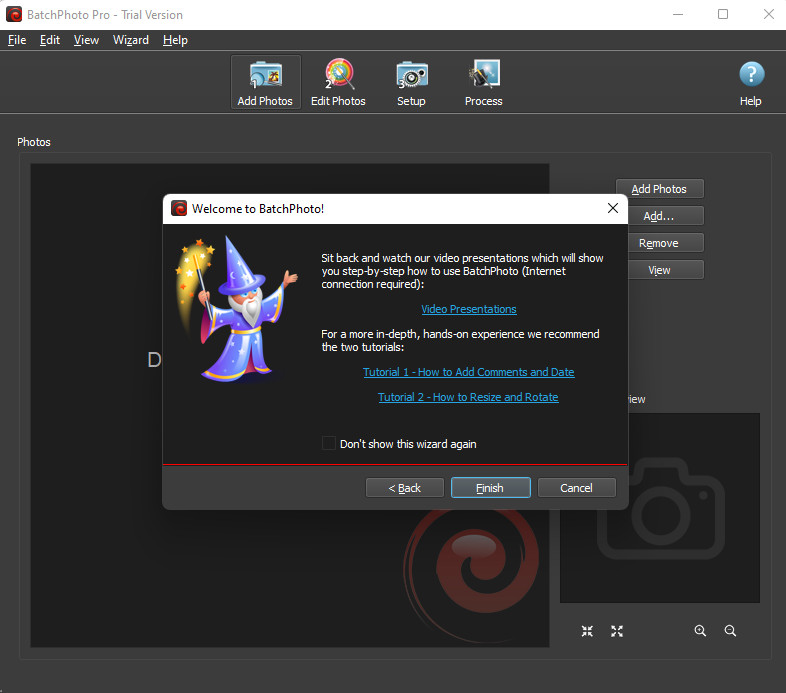 Screenshot of BatchPhoto on the desktop
