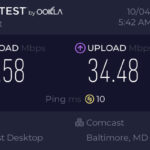 Internet Speed Test Results on iPhone