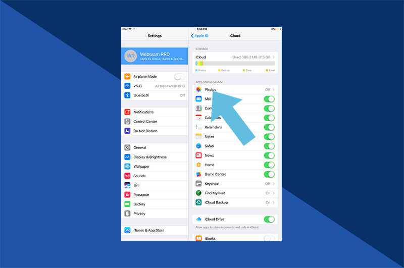 Access iCloud Photos Settings on iPhone