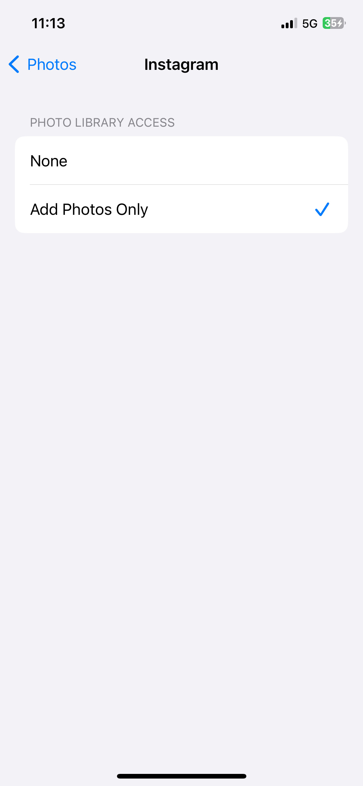 iPhone settings showing privacy and security options.