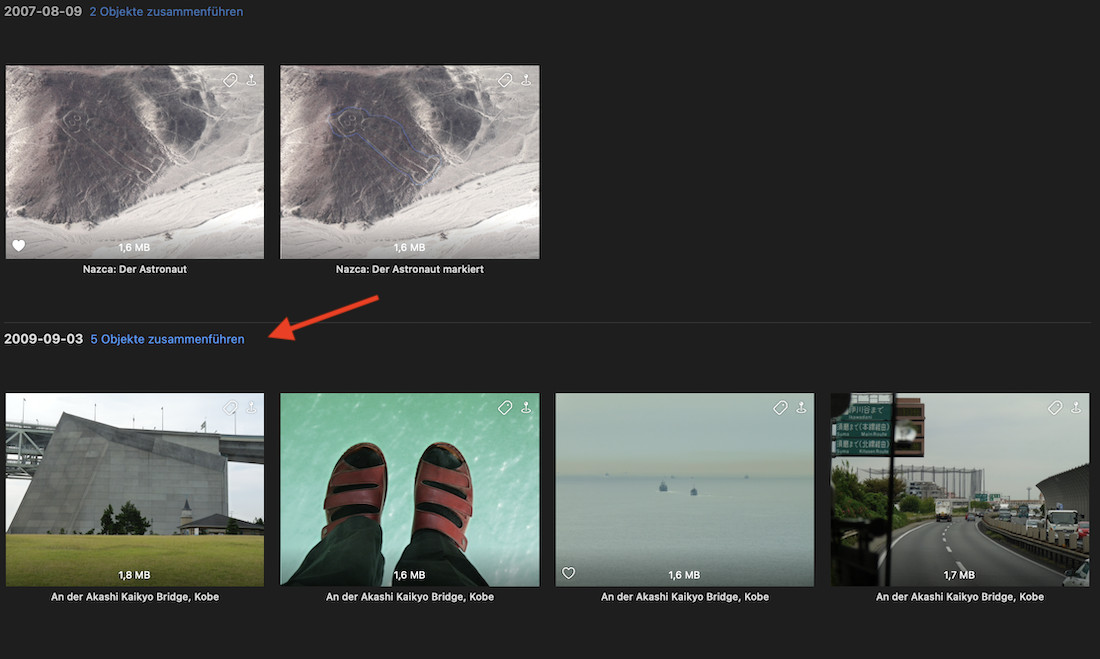 Example of potential false duplicates in Photos app, showcasing similar but distinct images that require careful review before merging