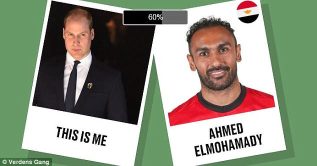 Prince William matched with Egypt and Aston Villa player Ahmed Elmohamady by a facial recognition AI