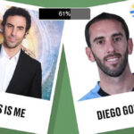 British comedian Sacha Baron Cohen matched with Uruguay national team defender Diego Godin using AI facial recognition