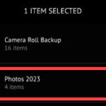 Tapping a folder with photos and videos in it