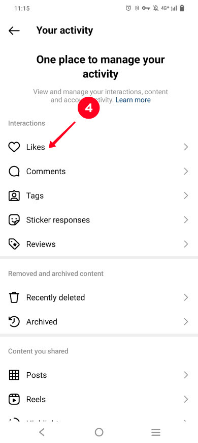 Instagram Likes Activity