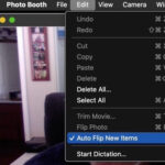 Photo Booth Edit Menu with Auto Flip New Items Selected