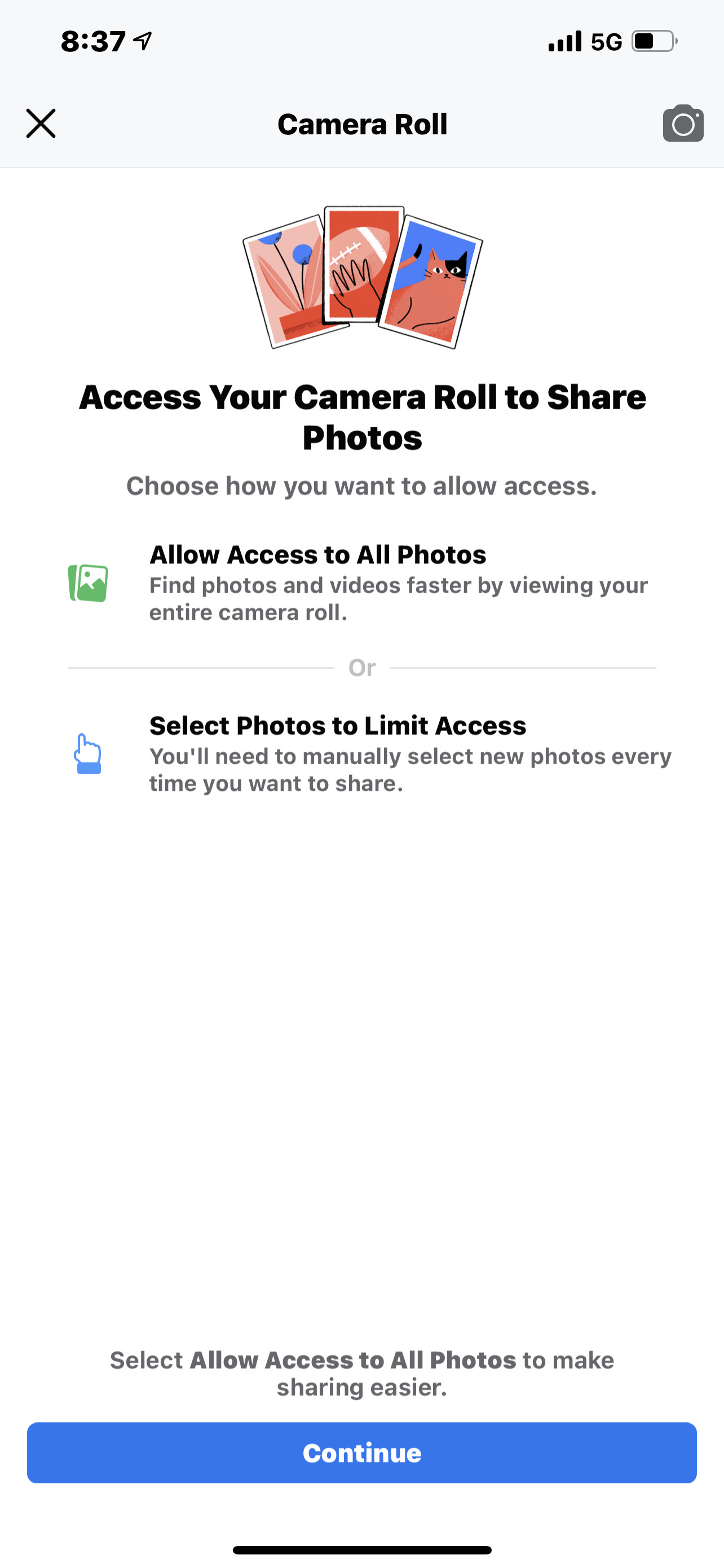 Delete Photo Option Facebook iOS