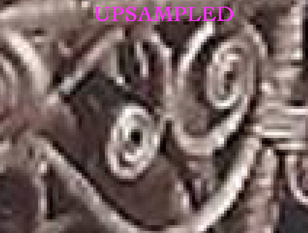 And now the same detail of the upsampled photo