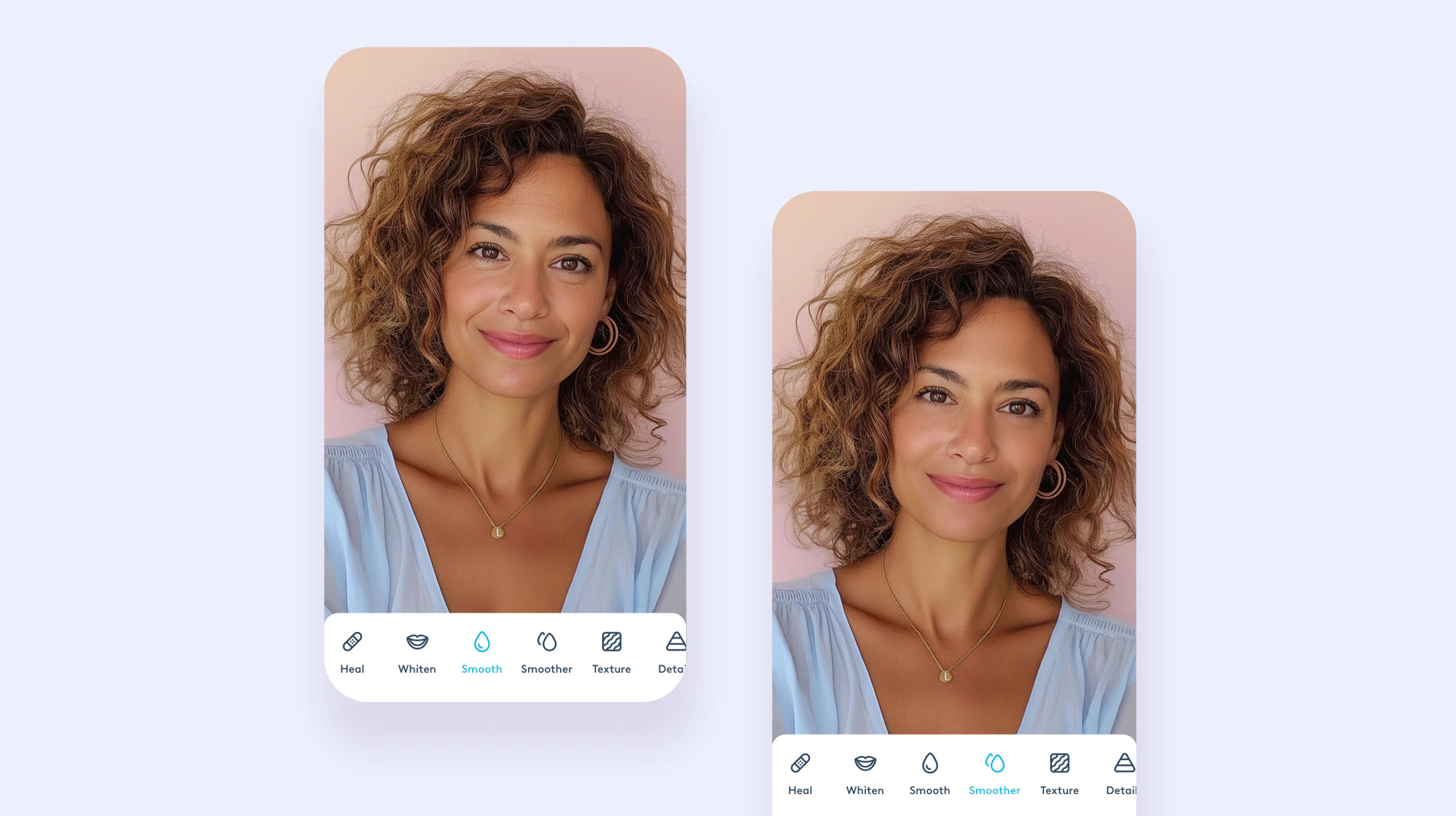Editing a photo and applying the Relight feature, focusing on removing wrinkles