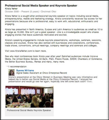 Adding media to LinkedIn profile using the plus sign button