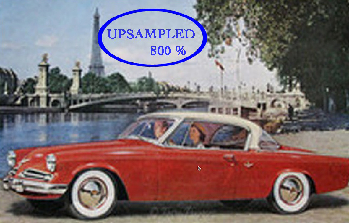 A side-by-side comparison of a low-resolution image and an upscaled image, demonstrating the improvement in detail and clarity.