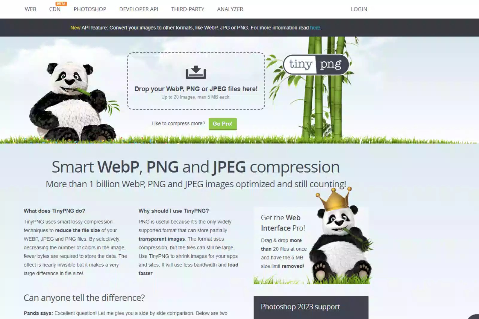 TinyPNG tool interface
