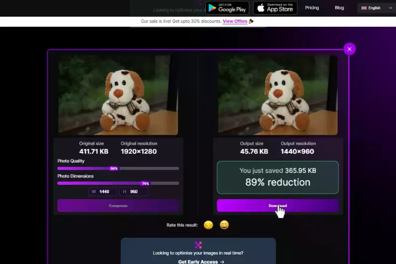 Final step in downloading a low-size image