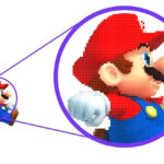 Zooming in on an image reveals pixelation