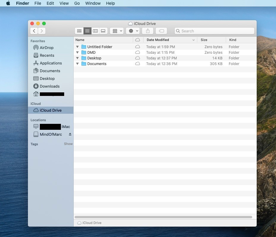 iCloud in Finder Sidebar