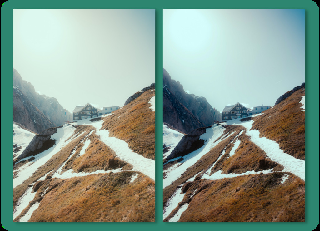 before and after fix overexposure