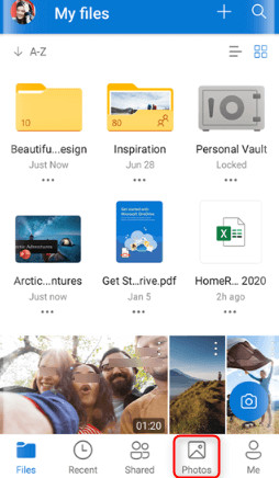Recover Photos Via OneDrive