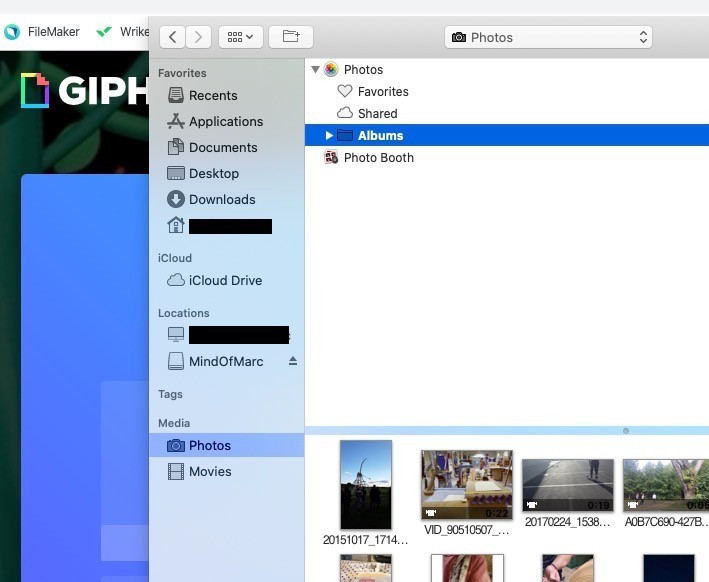 iCloud Photos in Media Menu
