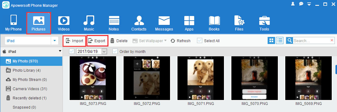 Apowersoft Phone Manager Interface