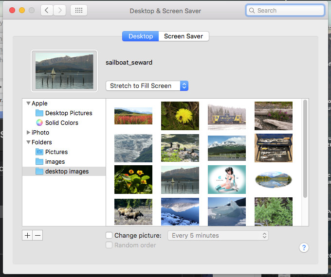 Finder window showing image files that can be used as a desktop background