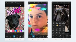 Screens from PicsArt, a top photo editing app