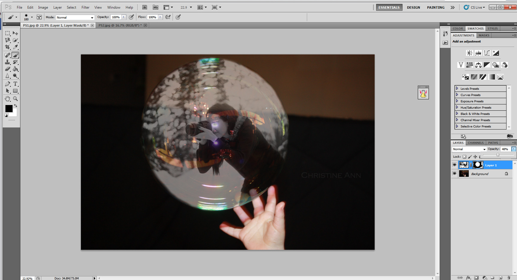 Reducing brush opacity for subtle adjustments