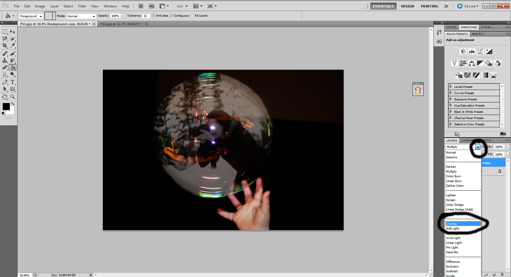 Duplicating the layer for further editing