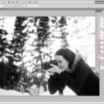 Pasting the photographer image on the bubble backdrop