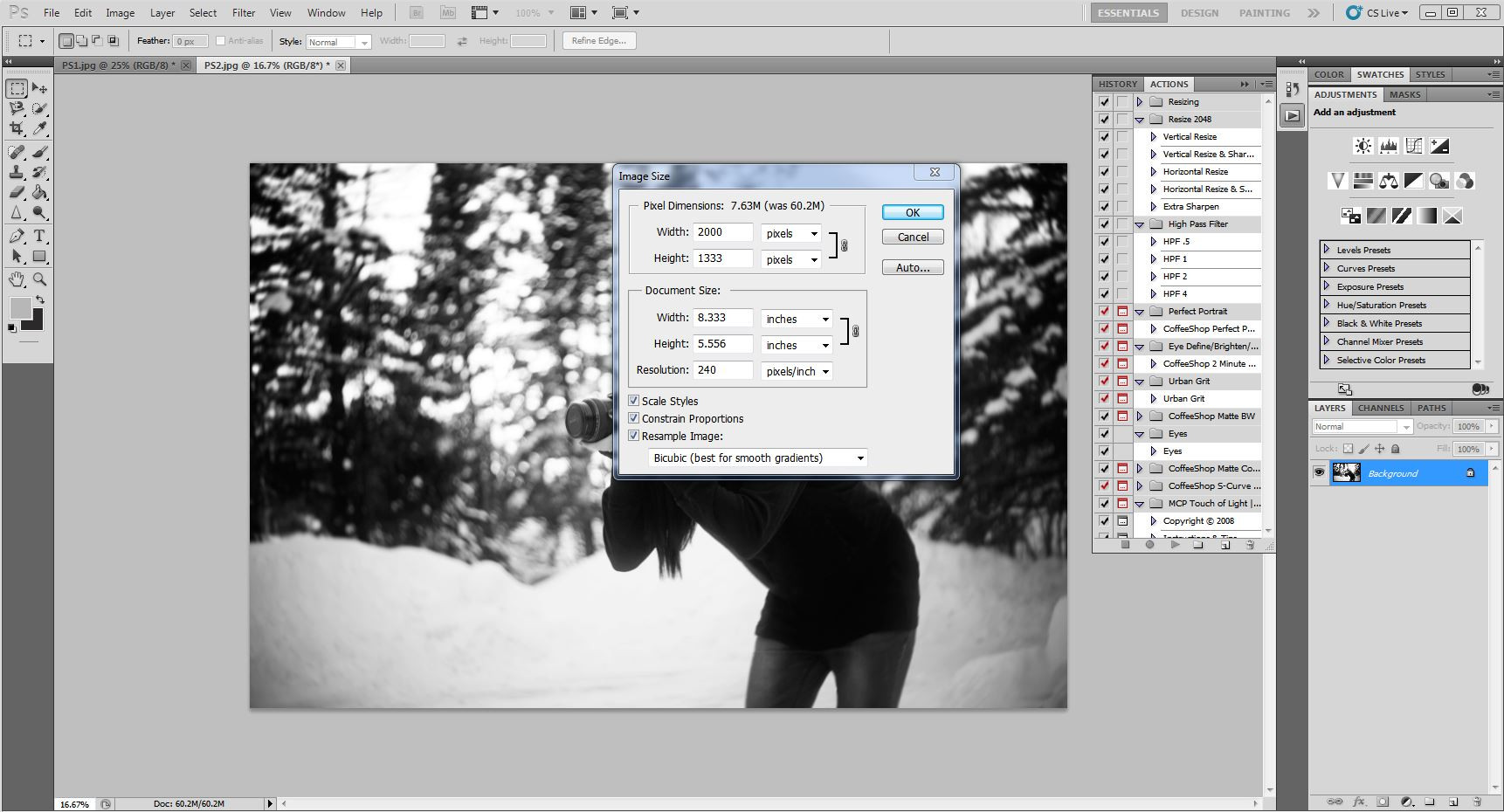 Reducing image size to match the bubble photo