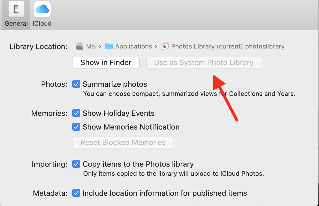 Check the iMovie box in System Preferences to allow access to Photos
