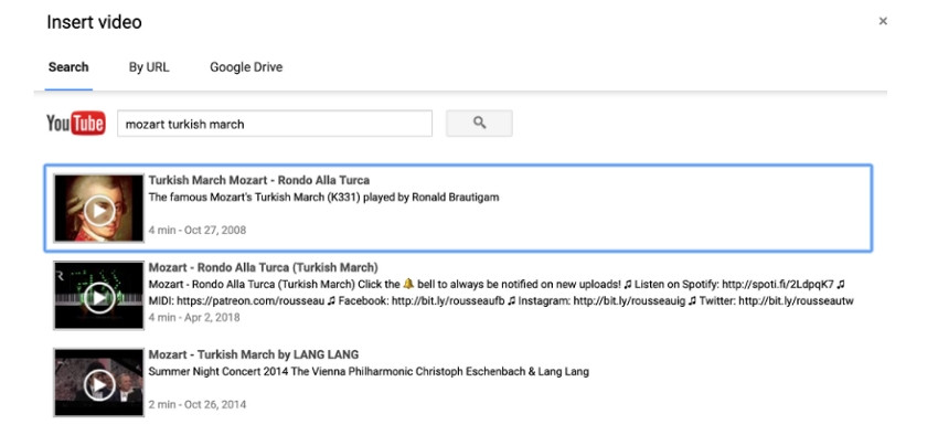 Inserting YouTube Video in Google Slides