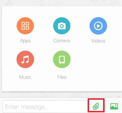 Selecting photos to send via AirDroid Personal