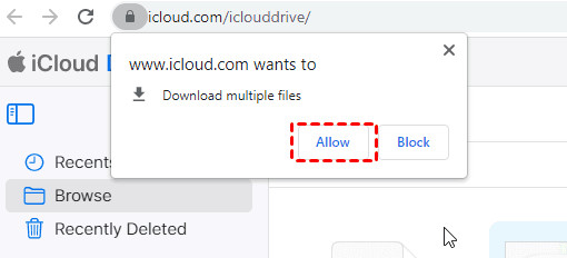 Downloading photos from iCloud Drive