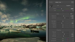 Editing aurora photos: Basic adjustments in Lightroom