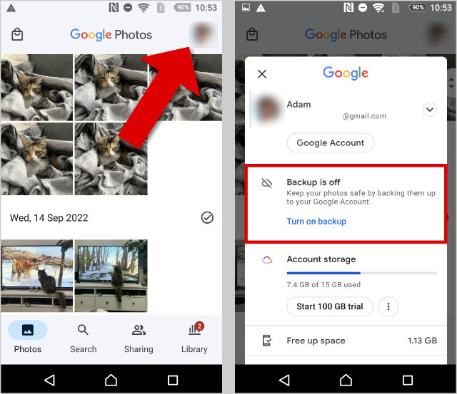 Back up photos from Android to Google Photos via the Google Photos app