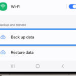 Samsung Cloud settings showing backup and restore options