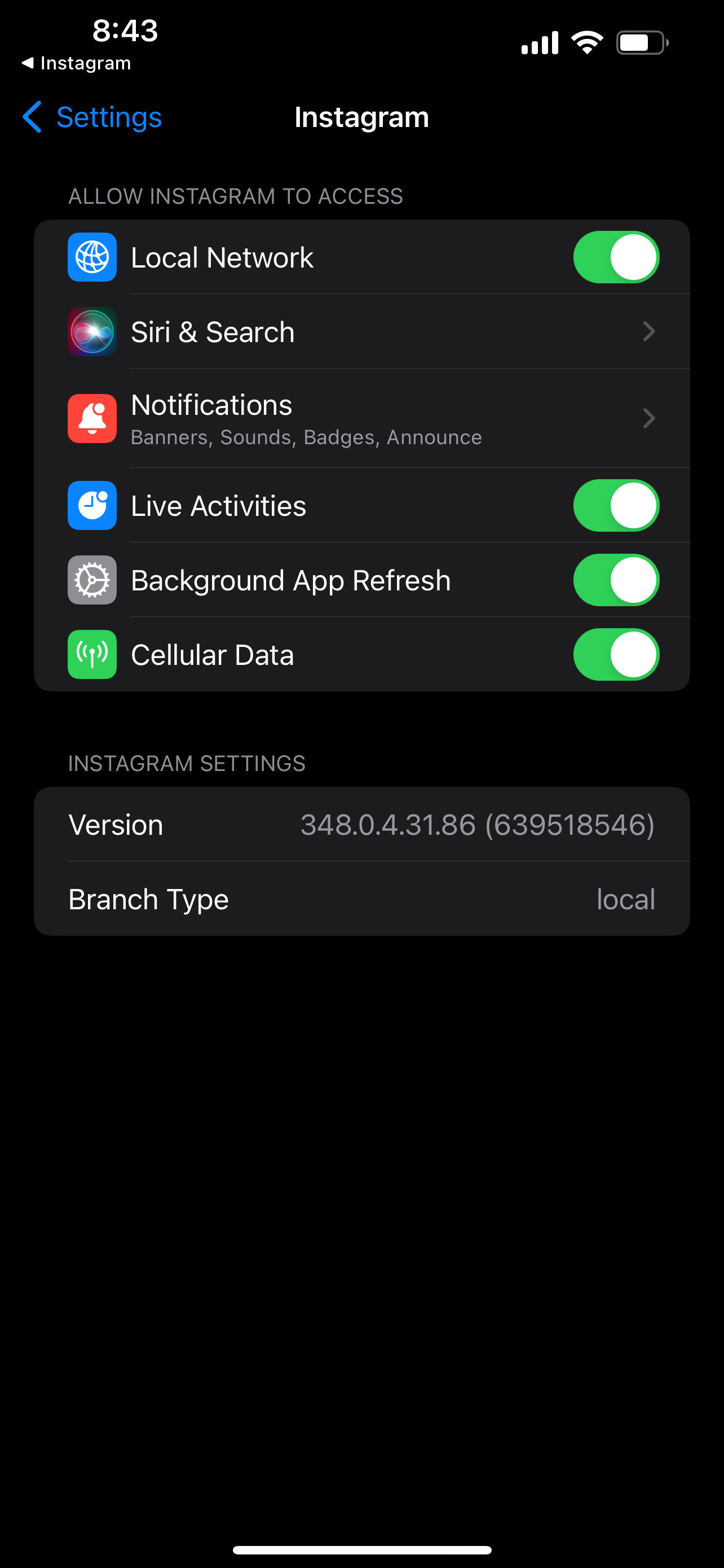 iPhone privacy settings showing photo access for apps
