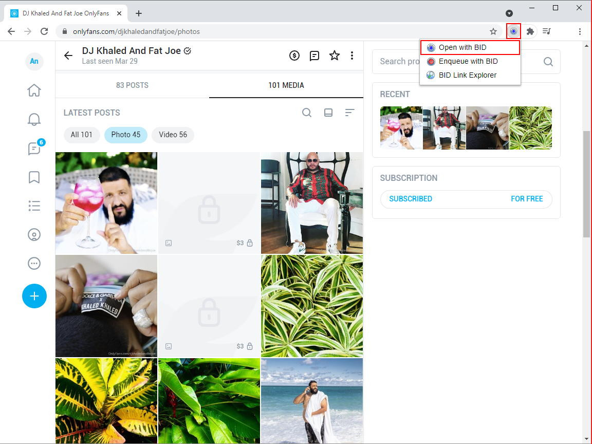 Image Downloader extension facilitating OnlyFans photo downloads with creator's consent