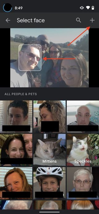 Adding a Face Tag Manually in Google Photos from Available Faces