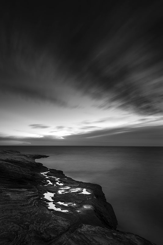 A black and white landscape showing contrast