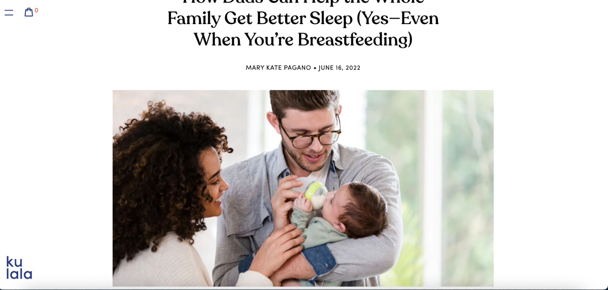 Blog page with a header image of a family where the render size is smaller than the upload size