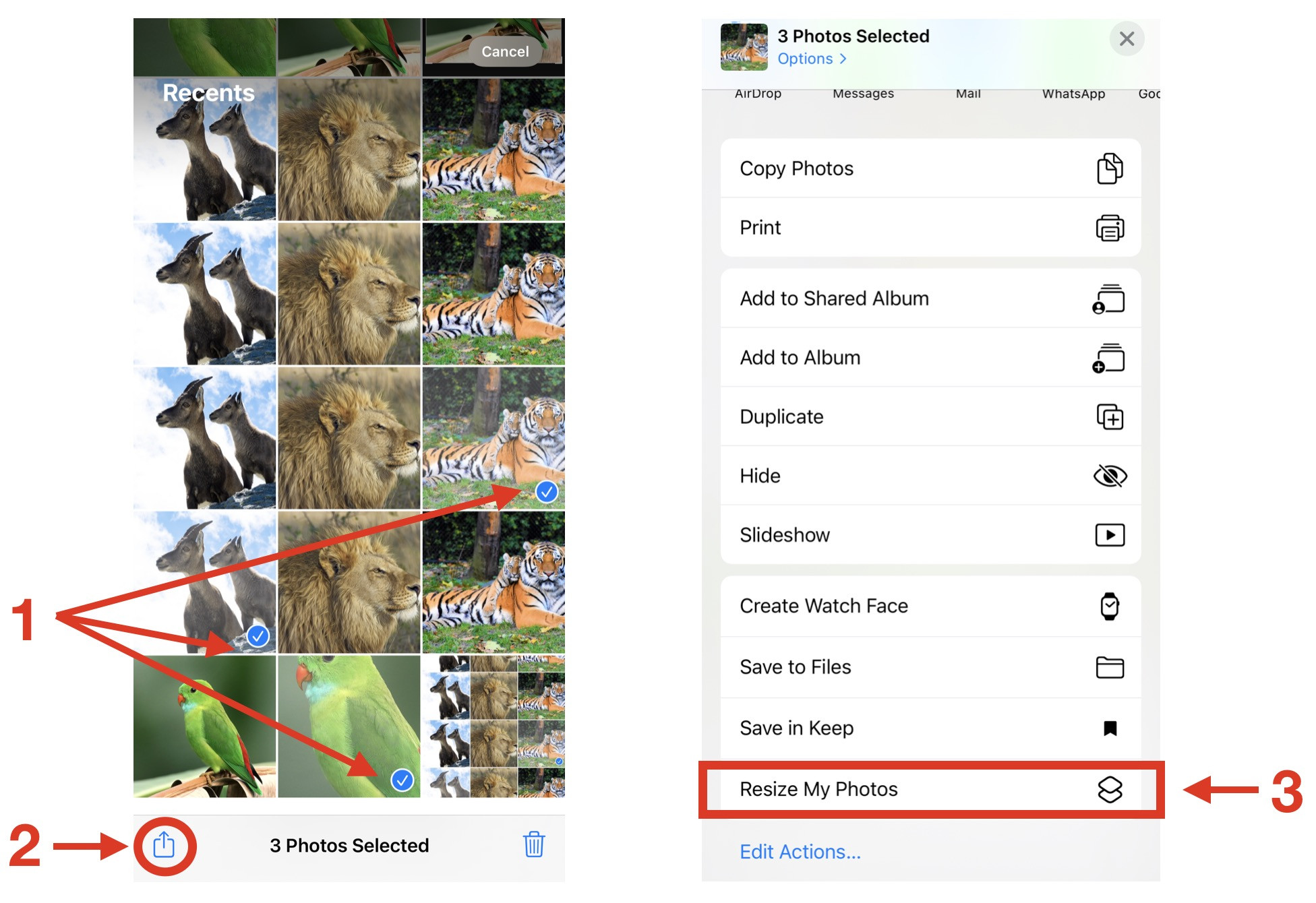 bulk resize of images on iphone using shortcuts