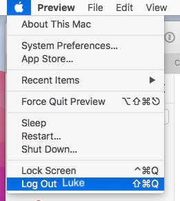 Mac login window showing a blurry desktop background
