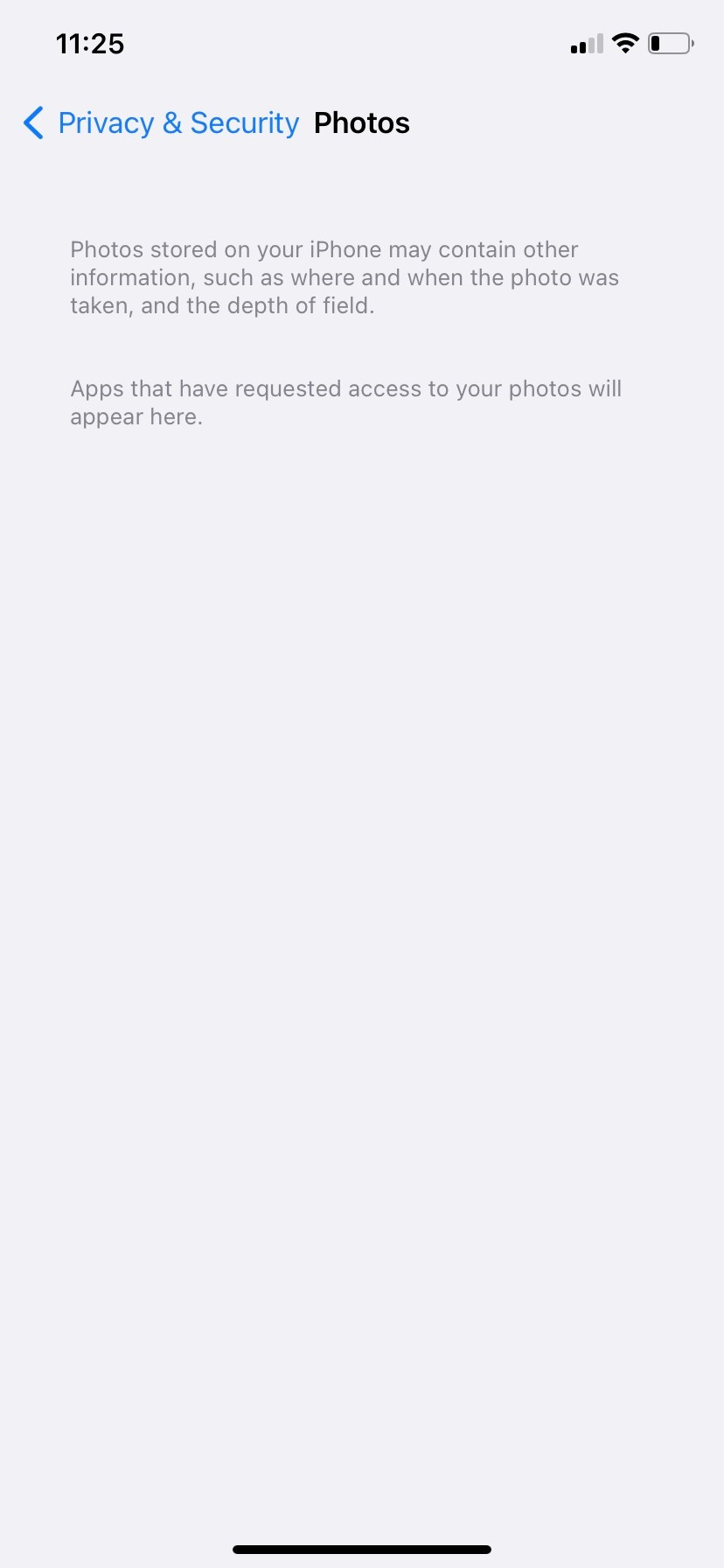 iOS Photos Privacy Settings