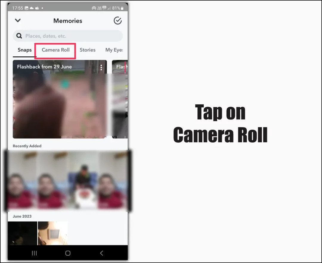 Accessing Camera Roll in Snapchat