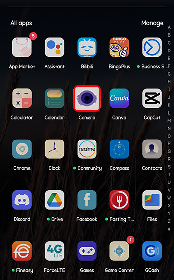 Android camera interface